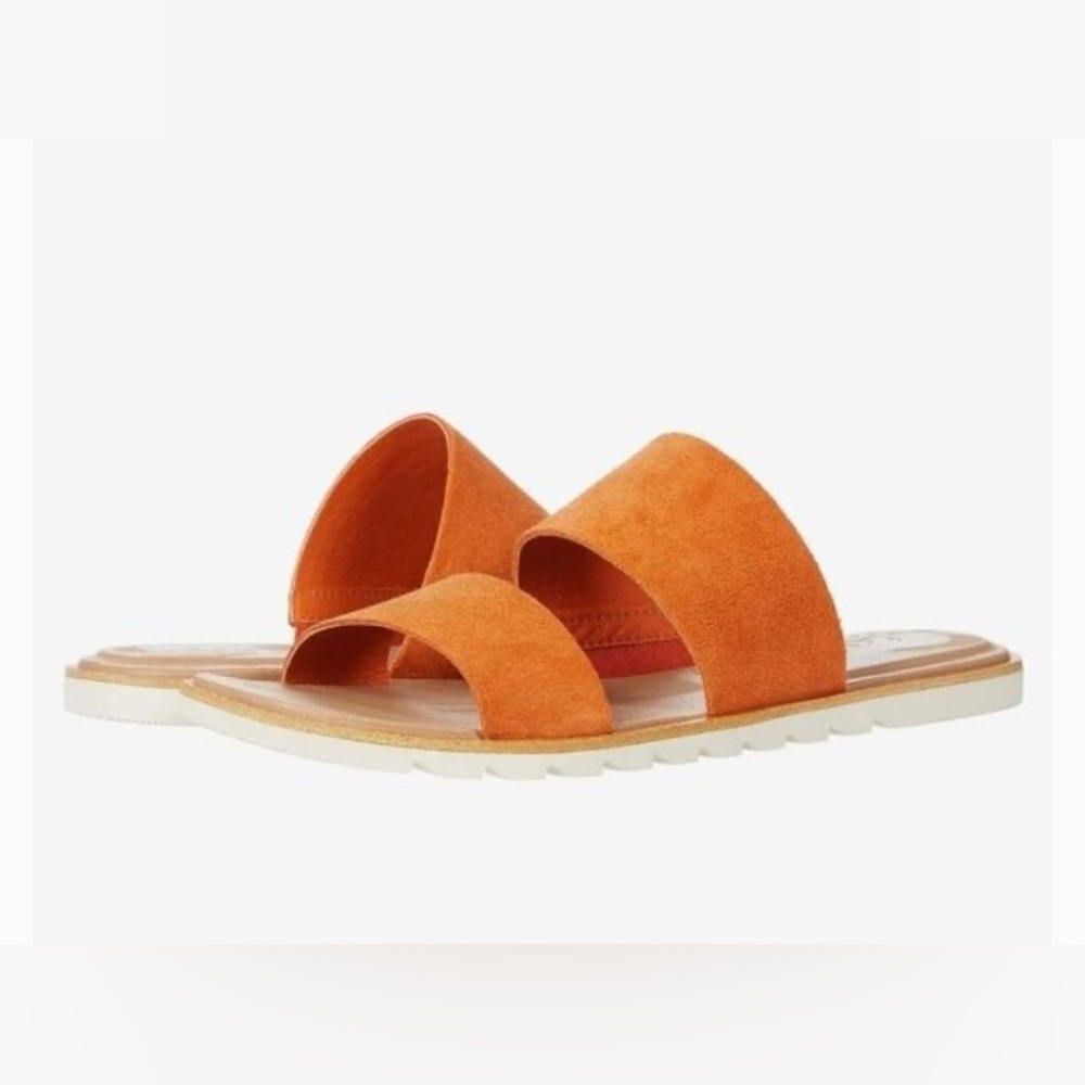Sorel Ella II Slides Mango Orange Sz 10 Suede